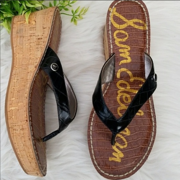 Sam Edelman Shoes - Sam Edelman Black Cork Wedge